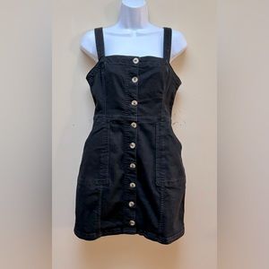 H&M Black Mini Dress with Button Detail